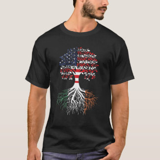 Camiseta Bandeira de Árvore Crescente Americana de Raízes I
