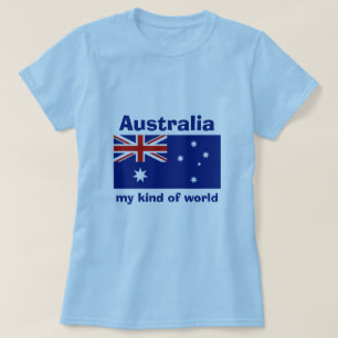 Camiseta Bandeira de Austrália + Mapa + T-shirt do texto