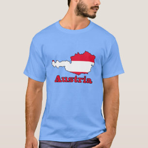 Camiseta Bandeira de Áustria no mapa