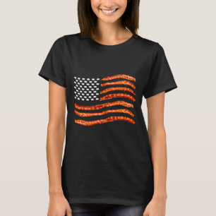 Camiseta Bandeira de bacon dos EUA _ porcos secos fofos eng
