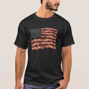 Camiseta Bandeira de Bacon EUA Porcos Secos EUA Engraçado 4