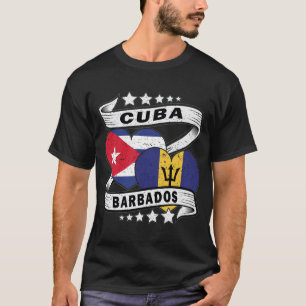 Camiseta Bandeira De Barbados E Cuba