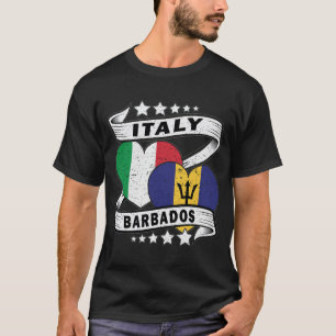 Camiseta Bandeira De Barbados E Itália