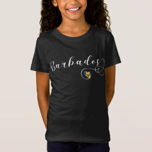 Camiseta Bandeira de Barbados no Coração, Barbadiano
