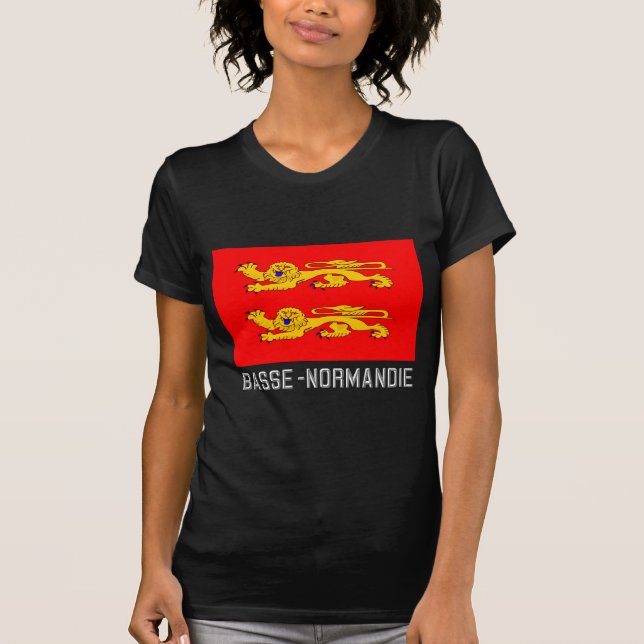 Camiseta Bandeira de Basse-Normandie com nome (Frente)