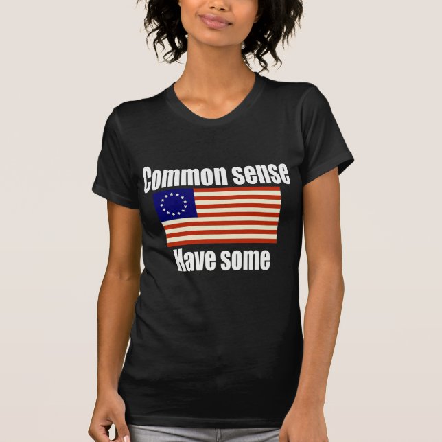 Camiseta Bandeira de Betsy Ross do senso comum (Frente)