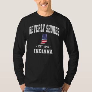 Camiseta Bandeira de Beverly Shores Indiana IN EUA Atiramen