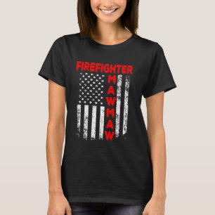 Camiseta Bandeira de Bombeiro Mawmaw Dia das Mães Mulheres
