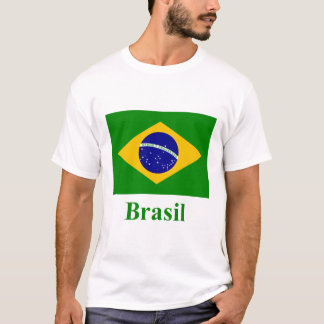 Camiseta Bandeira de Brasil com nome no português