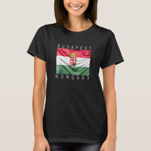 Camiseta Bandeira De Budapeste Da Hungria Com Casaco De Arm