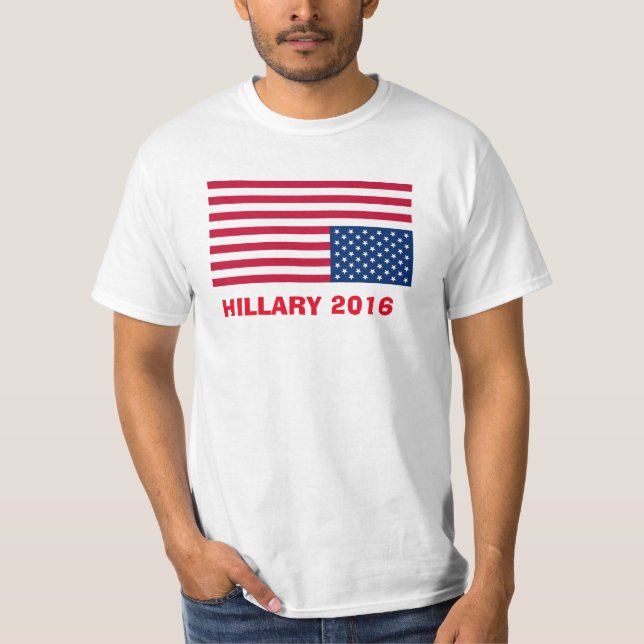 CAMISETA BANDEIRA DE CABEÇA PARA BAIXO DE HILLARY 2016 (Frente)