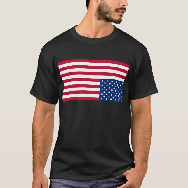 Camiseta Bandeira de cabeça para baixo dos EUA (sinal de (Frente)