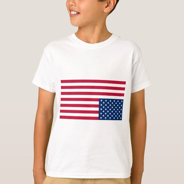 Camiseta Bandeira de cabeça para baixo dos EUA (sinal de (Frente)