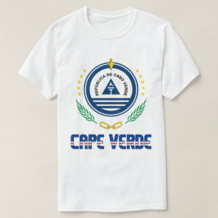 Camiseta Bandeira de Cabo Verde e Casaco de Armas Patriótic