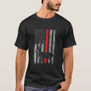 Camiseta Bandeira de caça ao veado do eixo da linha vermelh