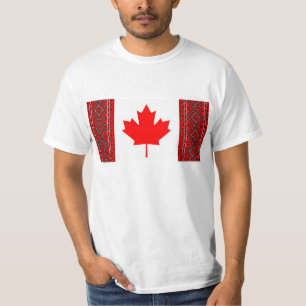 Camiseta Bandeira de Canadá com vermelho/ponto transversal