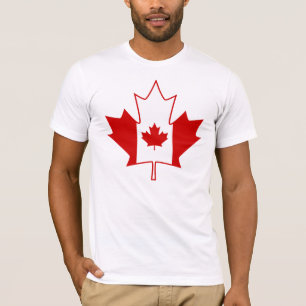 Camiseta Bandeira de Canadá na folha de bordo - TShirt do