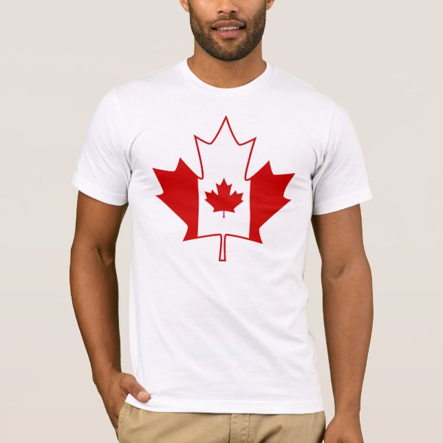 Camiseta Bandeira de Canadá na folha de bordo - TShirt do (Frente)
