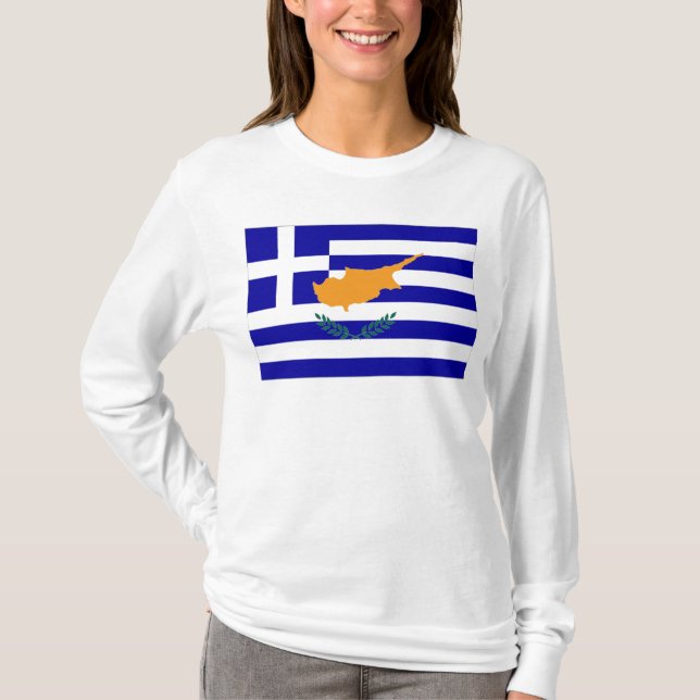 Camiseta Bandeira de Chipre do grego (Frente)