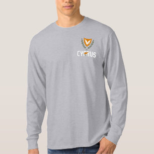 Camiseta Bandeira de Chipre e Casaco de Armas Patriótica