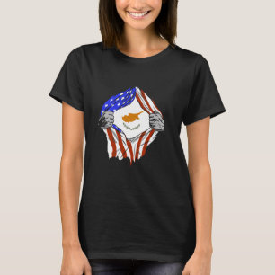 Camiseta Bandeira de Chipre EUA América Chest Cyprus Prido