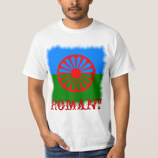 Camiseta Bandeira de cigana oficial da Romênia (Frente)