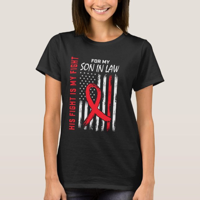 Camiseta Bandeira de Conscientização da Doença do Coração V (Frente)