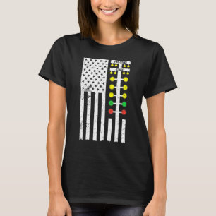 Camiseta Bandeira De Corrida De Arrasto Americano Faixa De