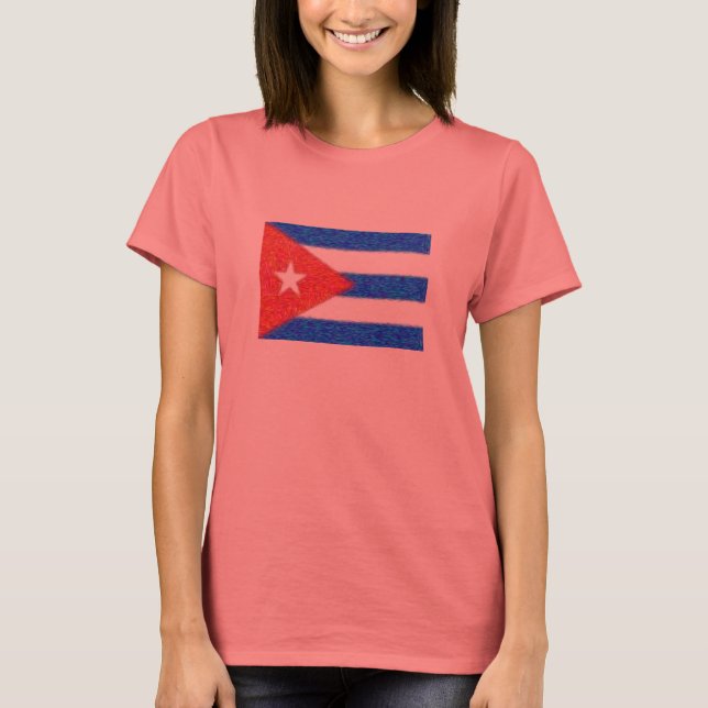 Camiseta Bandeira de Cuba (Frente)