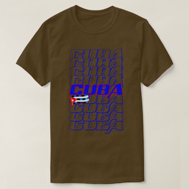 Camiseta Bandeira de Cuba 2 (Frente do Design)