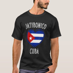 Camiseta Bandeira de Cuba Coração Cidade Jatibonico