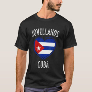 Camiseta Bandeira de Cuba Coração Cidade Jovellanos