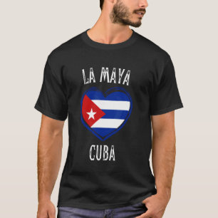 Camiseta Bandeira de Cuba Coração Cidade La Maya