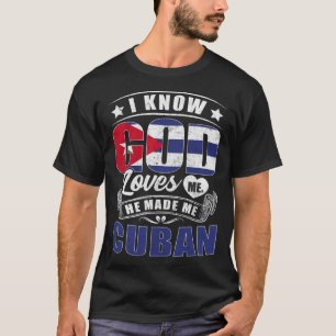 Camiseta Bandeira de Cuba Deus Ama Me Cubanos