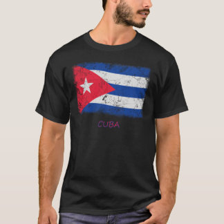 Camiseta Bandeira de Cuba do Grunge