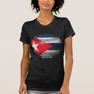 Camiseta Bandeira de Cuba em um basebol