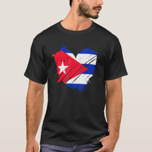 Camiseta Bandeira de Cuba Eu Amo Cuba Está No Meu Dna Para