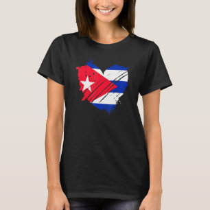 Camiseta Bandeira de Cuba Eu Amo Cuba Está No Meu Dna Para