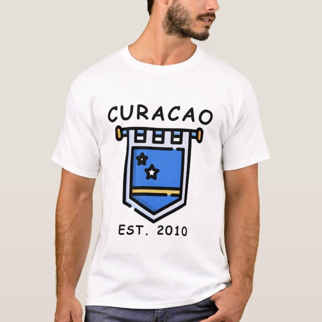 Camiseta bandeira de Curaçao (Frente)