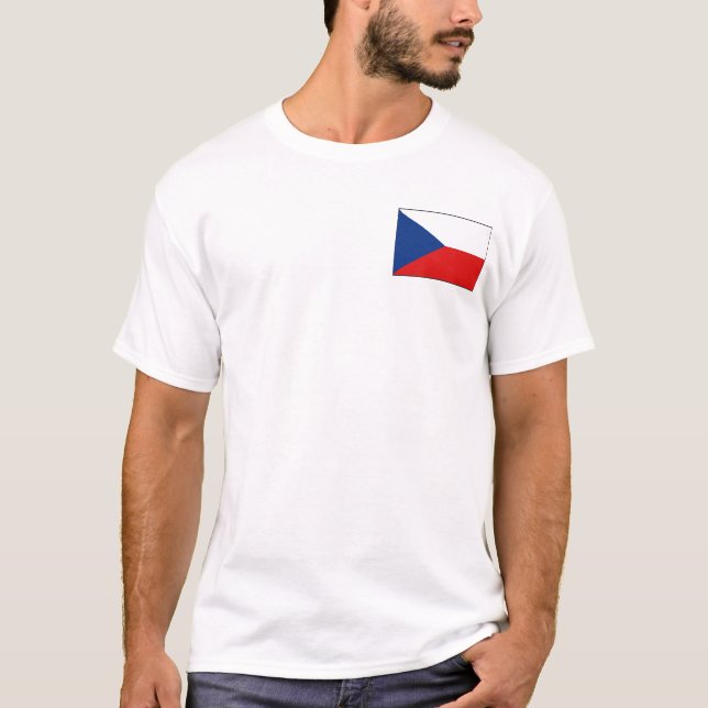 Camiseta Bandeira de Czechia e t-shirt do mapa (Frente)