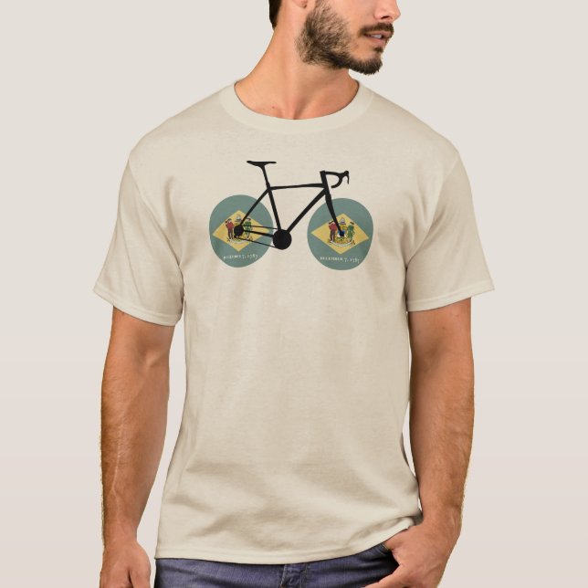 Camiseta Bandeira de Delaware Ciclista (Frente)