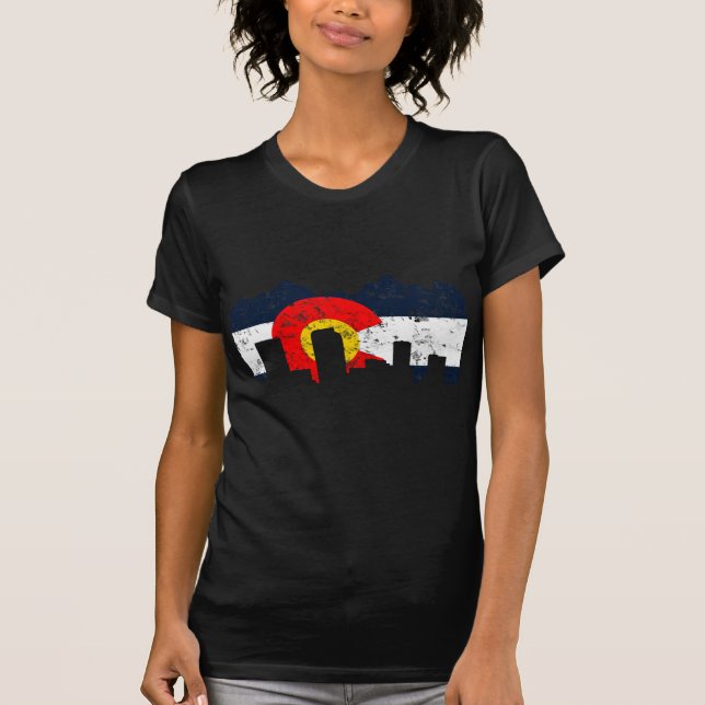 Camiseta Bandeira de Denver Colorado (Frente)