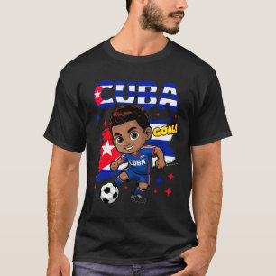 Camiseta Bandeira de desenho animado do gol do menino Cu pa