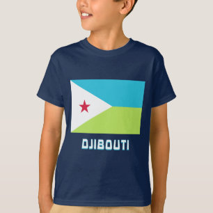 Camiseta Bandeira de Djibouti com nome