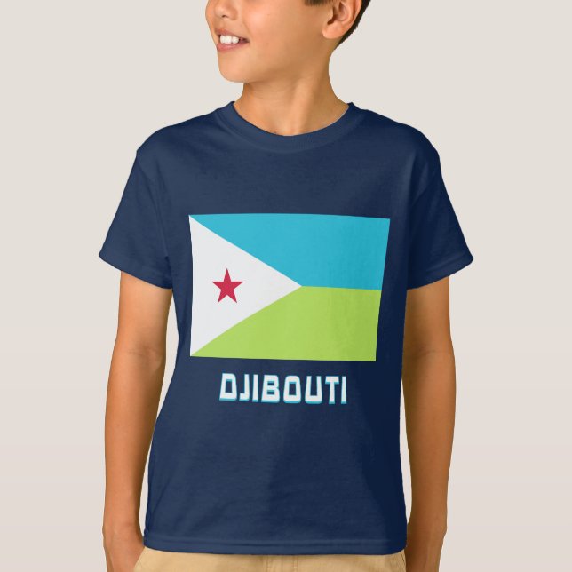Camiseta Bandeira de Djibouti com nome (Frente)