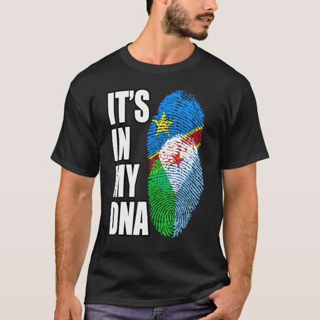 Camiseta Bandeira De DNA Mistura Democrática Congolesa E Ji (Frente)