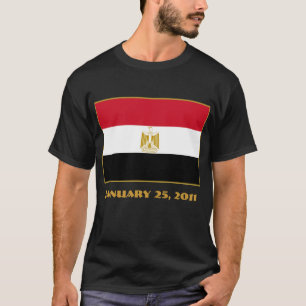 Camiseta Bandeira de EGIPTO com data do 25 de janeiro de