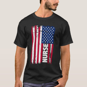 Camiseta bandeira de enfermagem dos EUA