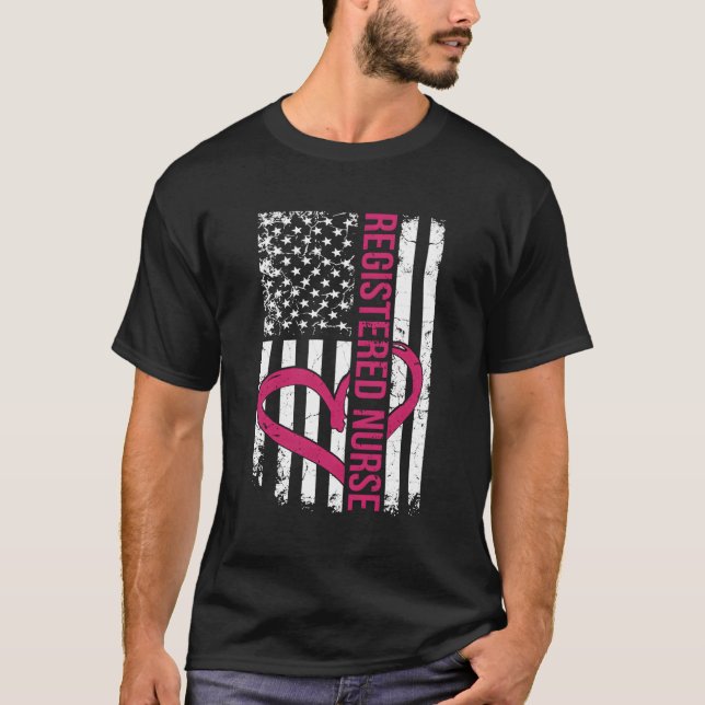 Camiseta Bandeira De Enfermeiro Registrada Para Mulheres Rn (Frente)