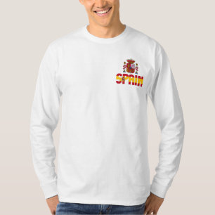 Camiseta Bandeira de espanha e Casaco de Armas Patriótica